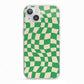 Green Check iPhone 13 TPU Impact Case with White Edges