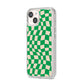 Green Check iPhone 14 Clear Tough Case Starlight Angled Image