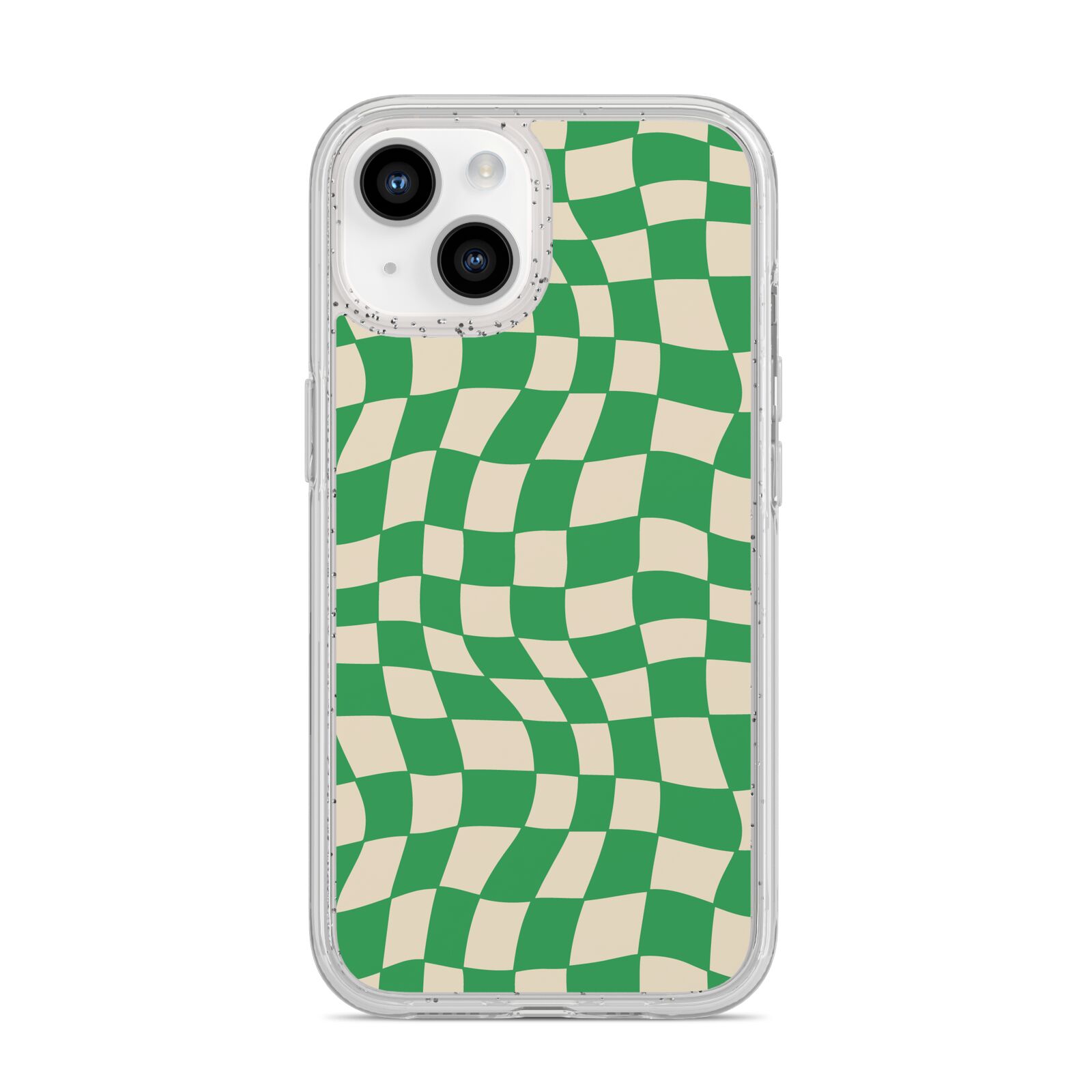 Green Check iPhone 14 Glitter Tough Case Starlight