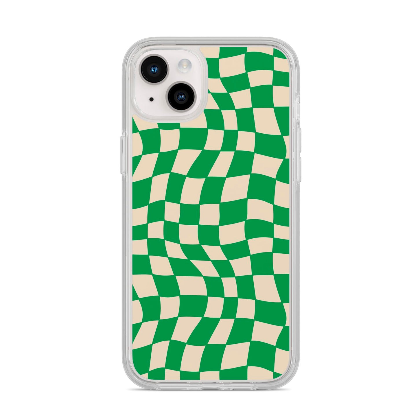 Green Check iPhone 14 Plus Clear Tough Case Starlight