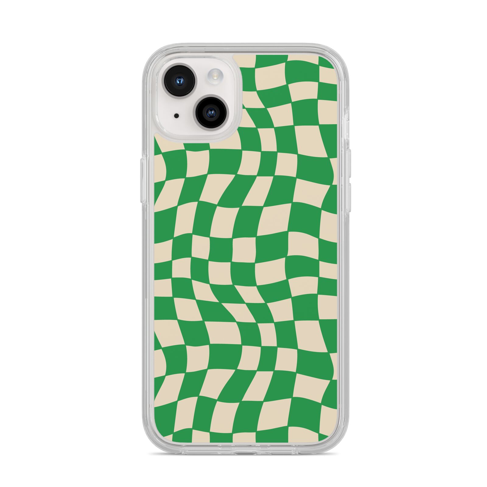 Green Check iPhone 14 Plus Clear Tough Case Starlight