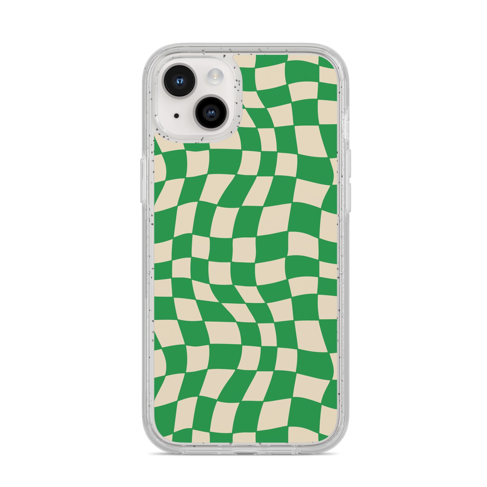 Green Check iPhone 14 Plus Glitter Tough Case Starlight