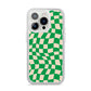 Green Check iPhone 14 Pro Clear Tough Case Silver