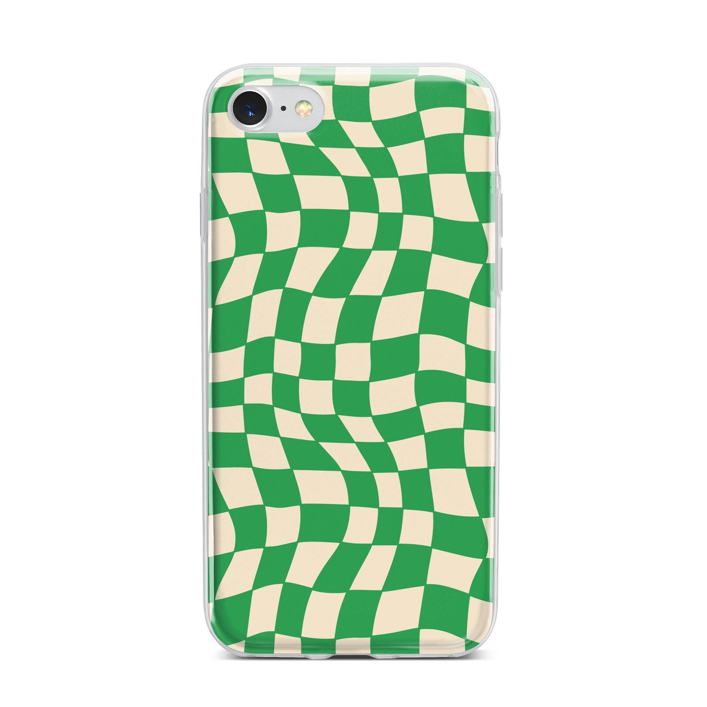 Green Check iPhone 7 Bumper Case on Silver iPhone