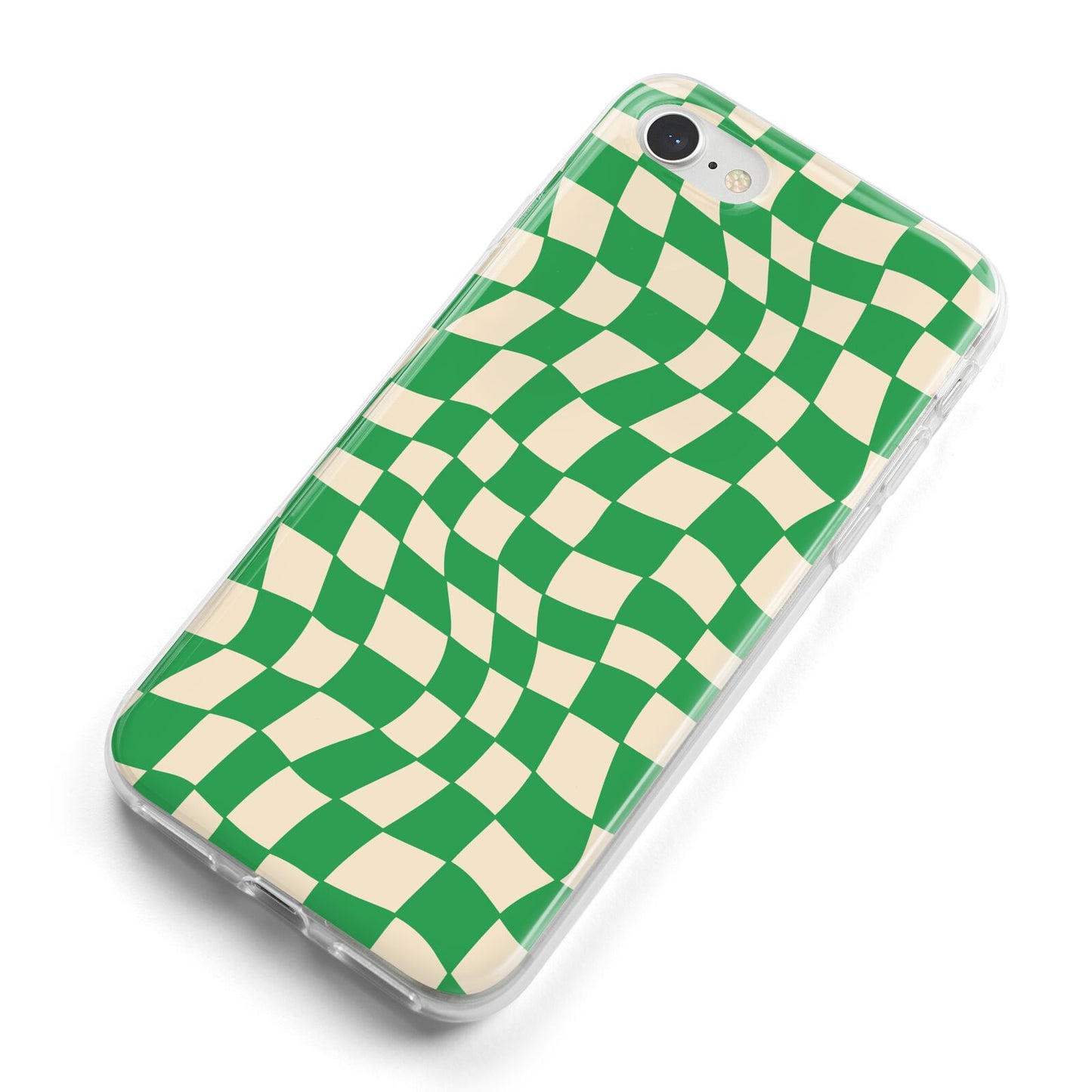Green Check iPhone 8 Bumper Case on Silver iPhone Alternative Image