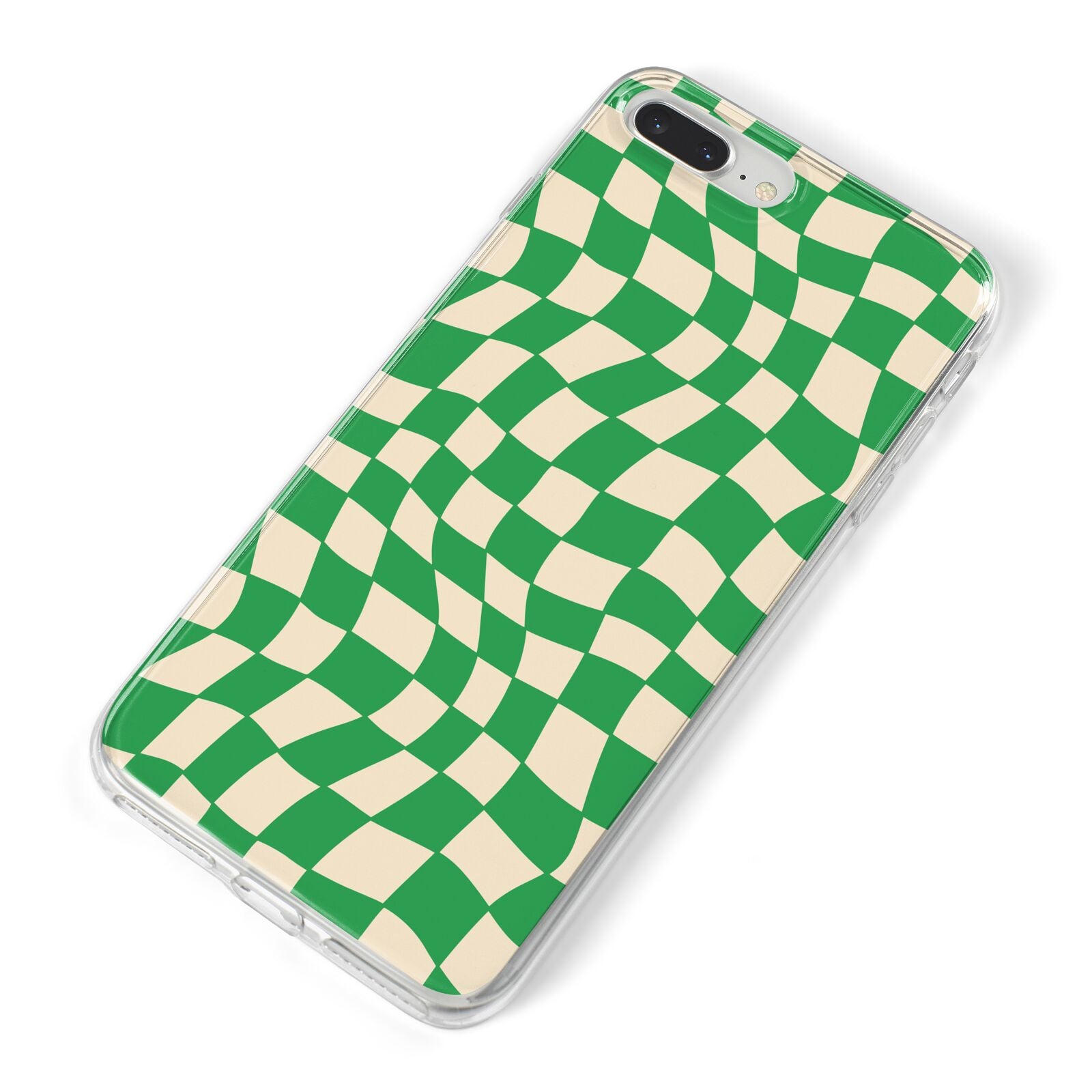 Green Check iPhone 8 Plus Bumper Case on Silver iPhone Alternative Image