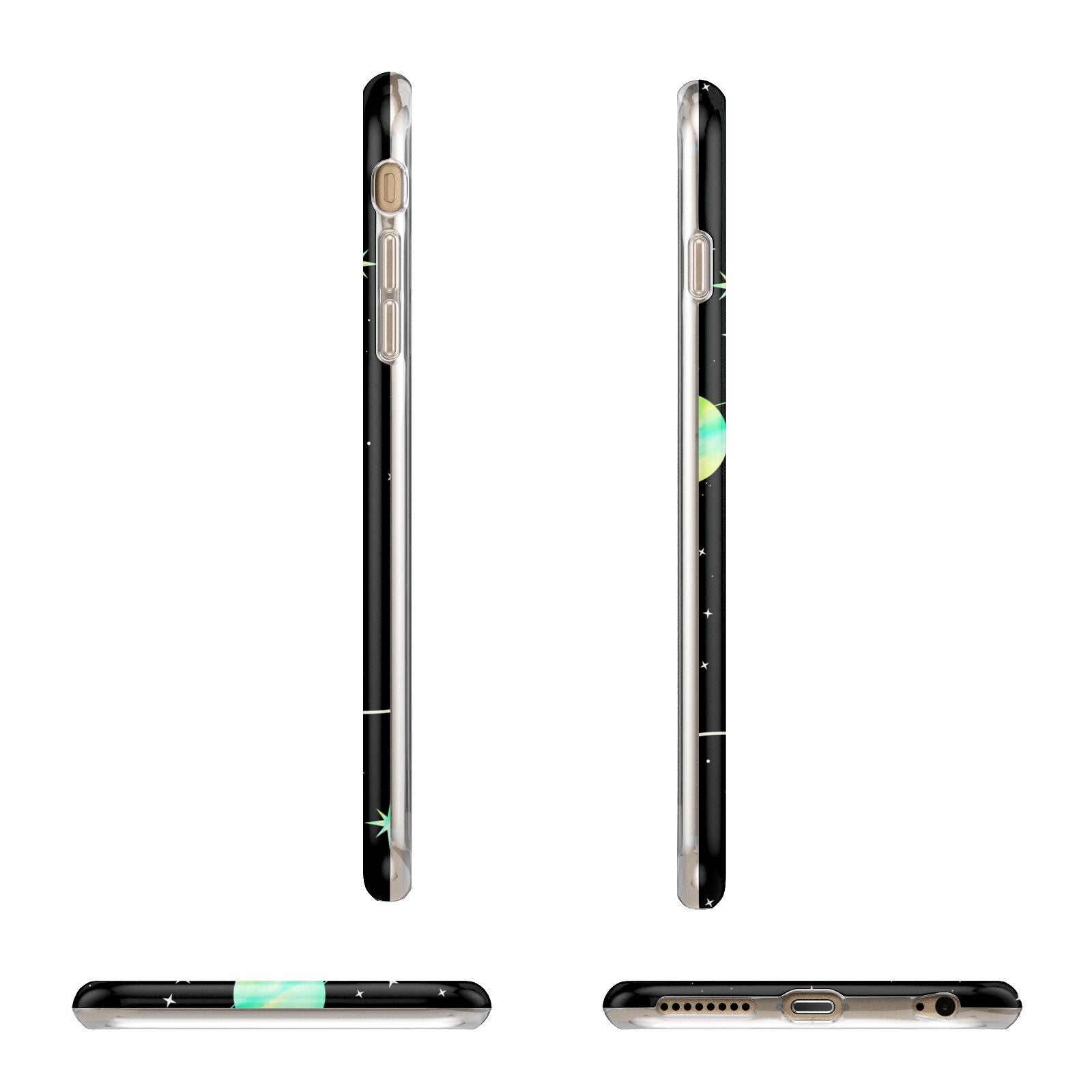 Green Galaxy Personalised Name Apple iPhone 6 Plus 3D Wrap Tough Case Alternative Image Angles