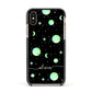 Green Galaxy Personalised Name Apple iPhone Xs Impact Case Black Edge on Gold Phone
