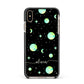 Green Galaxy Personalised Name Apple iPhone Xs Max Impact Case Black Edge on Gold Phone