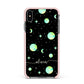Green Galaxy Personalised Name Apple iPhone Xs Max Impact Case Pink Edge on Black Phone