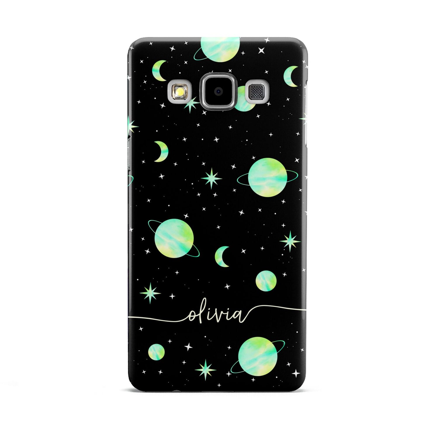 Green Galaxy Personalised Name Samsung Galaxy A5 Case