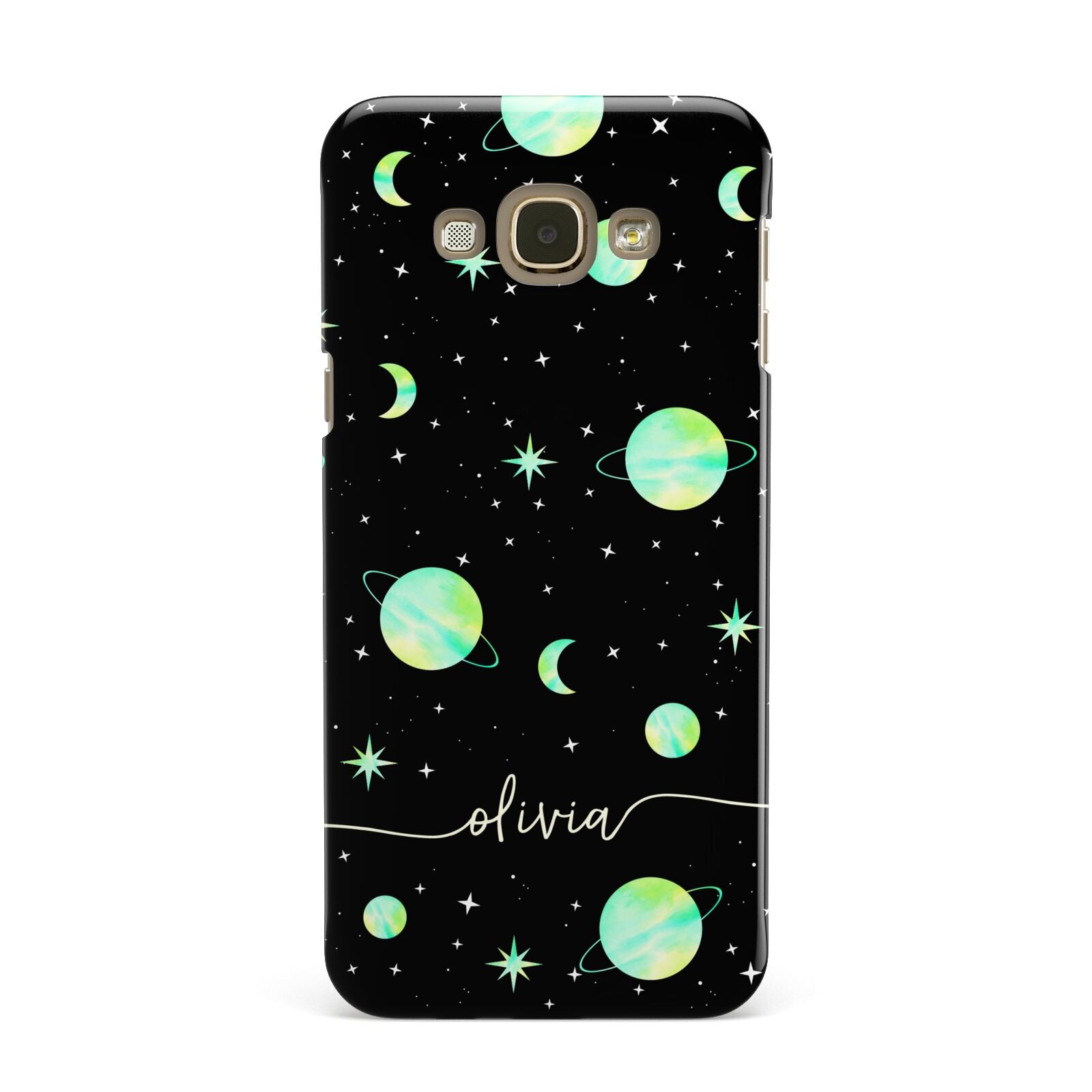 Green Galaxy Personalised Name Samsung Galaxy A8 Case
