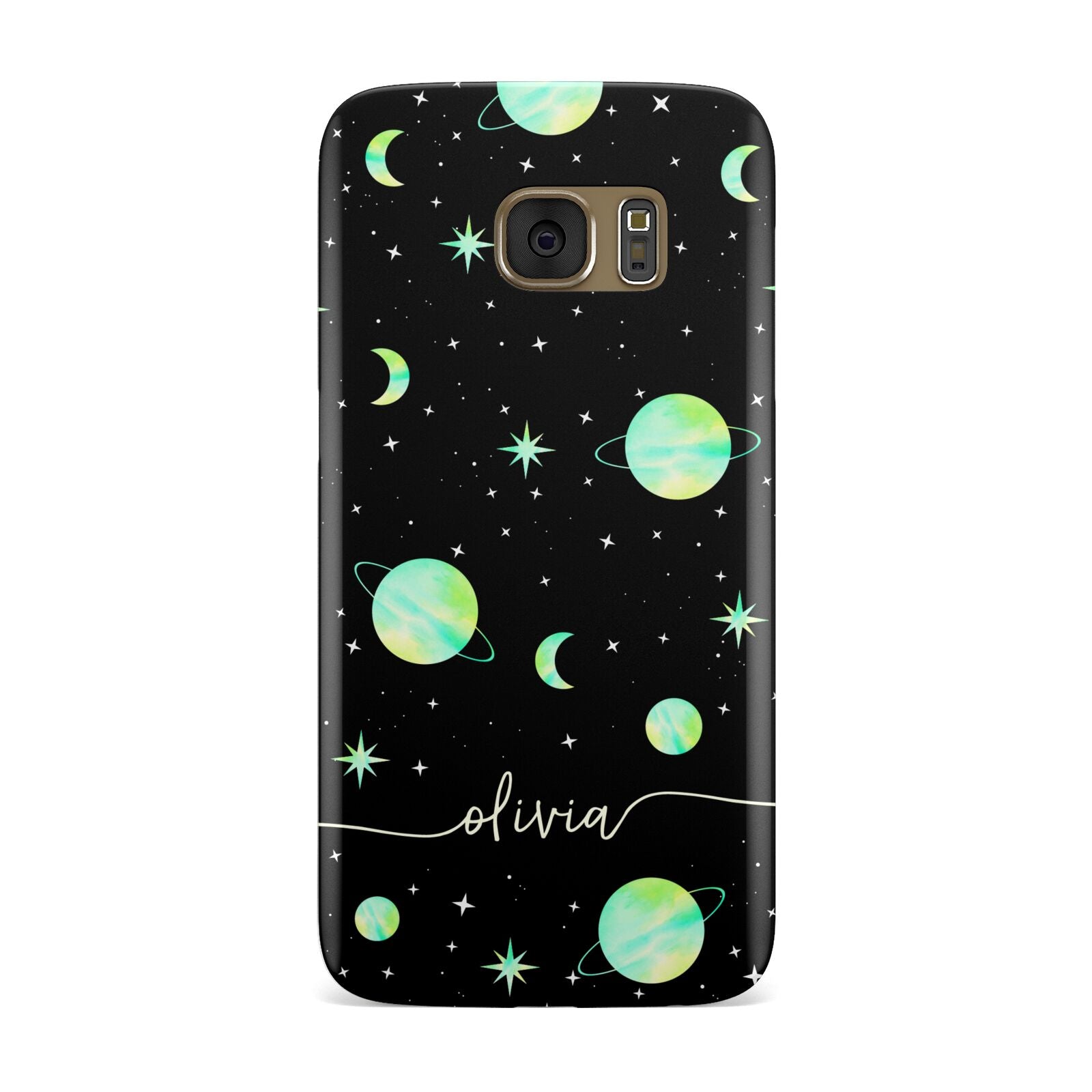 Green Galaxy Personalised Name Samsung Galaxy Case