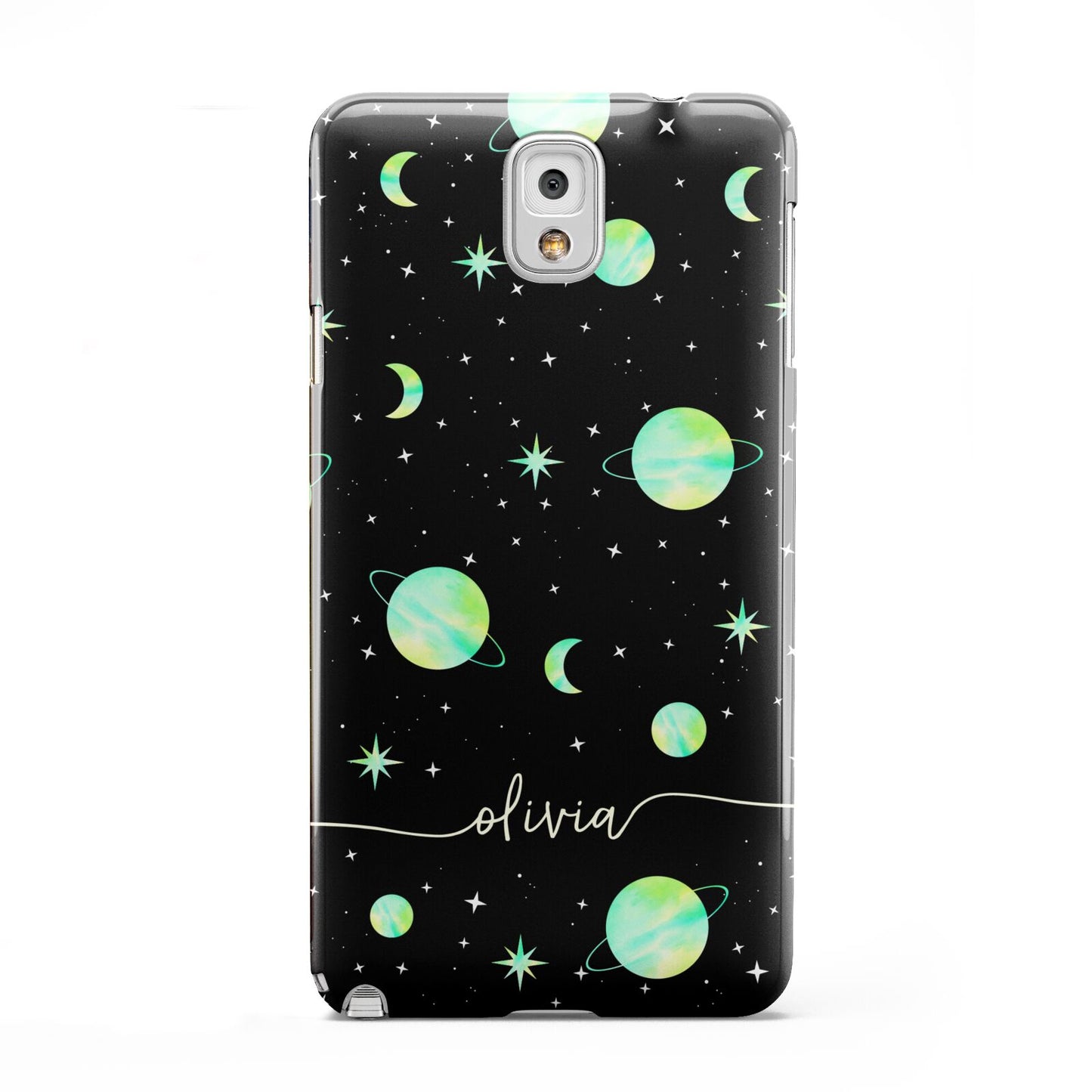 Green Galaxy Personalised Name Samsung Galaxy Note 3 Case
