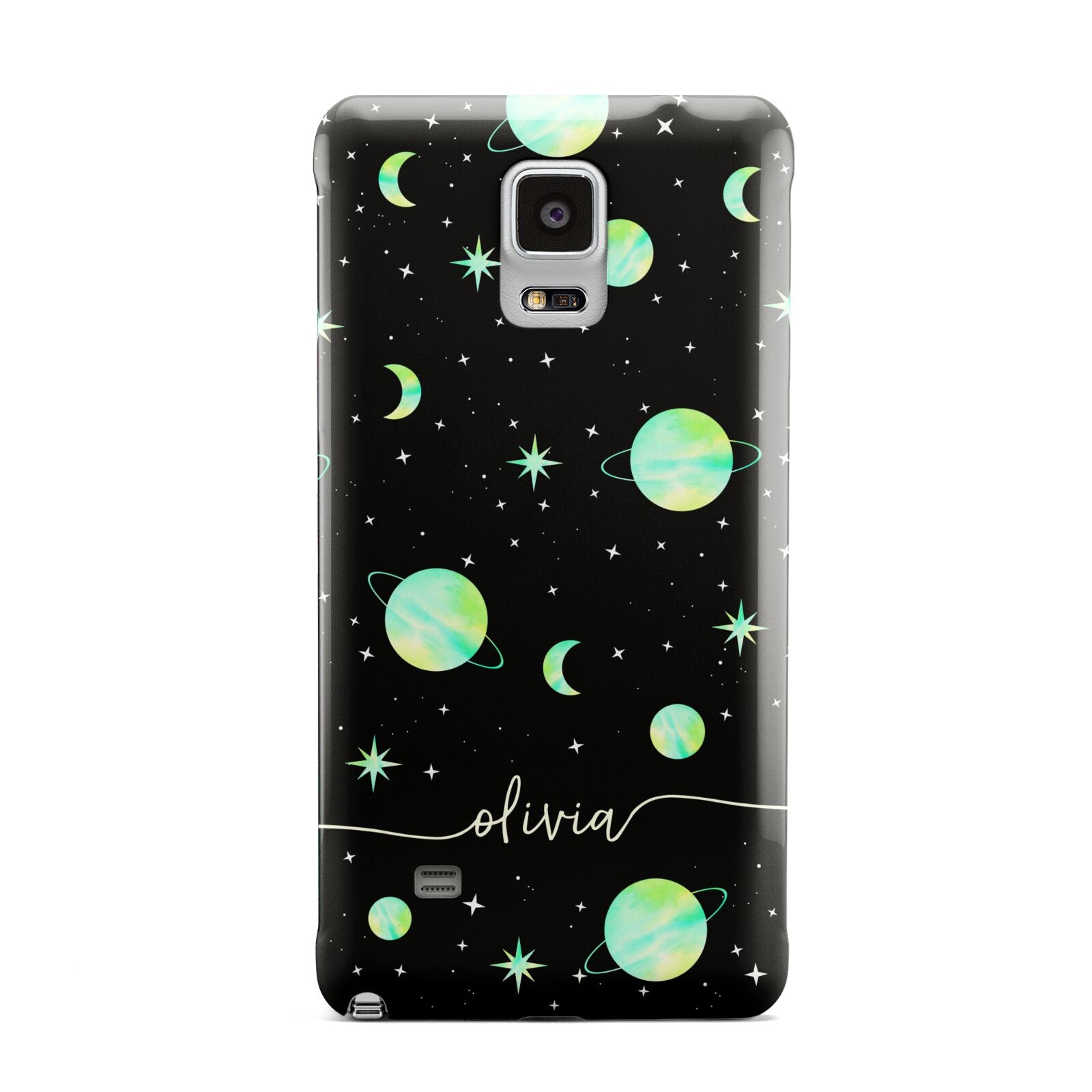 Green Galaxy Personalised Name Samsung Galaxy Note 4 Case