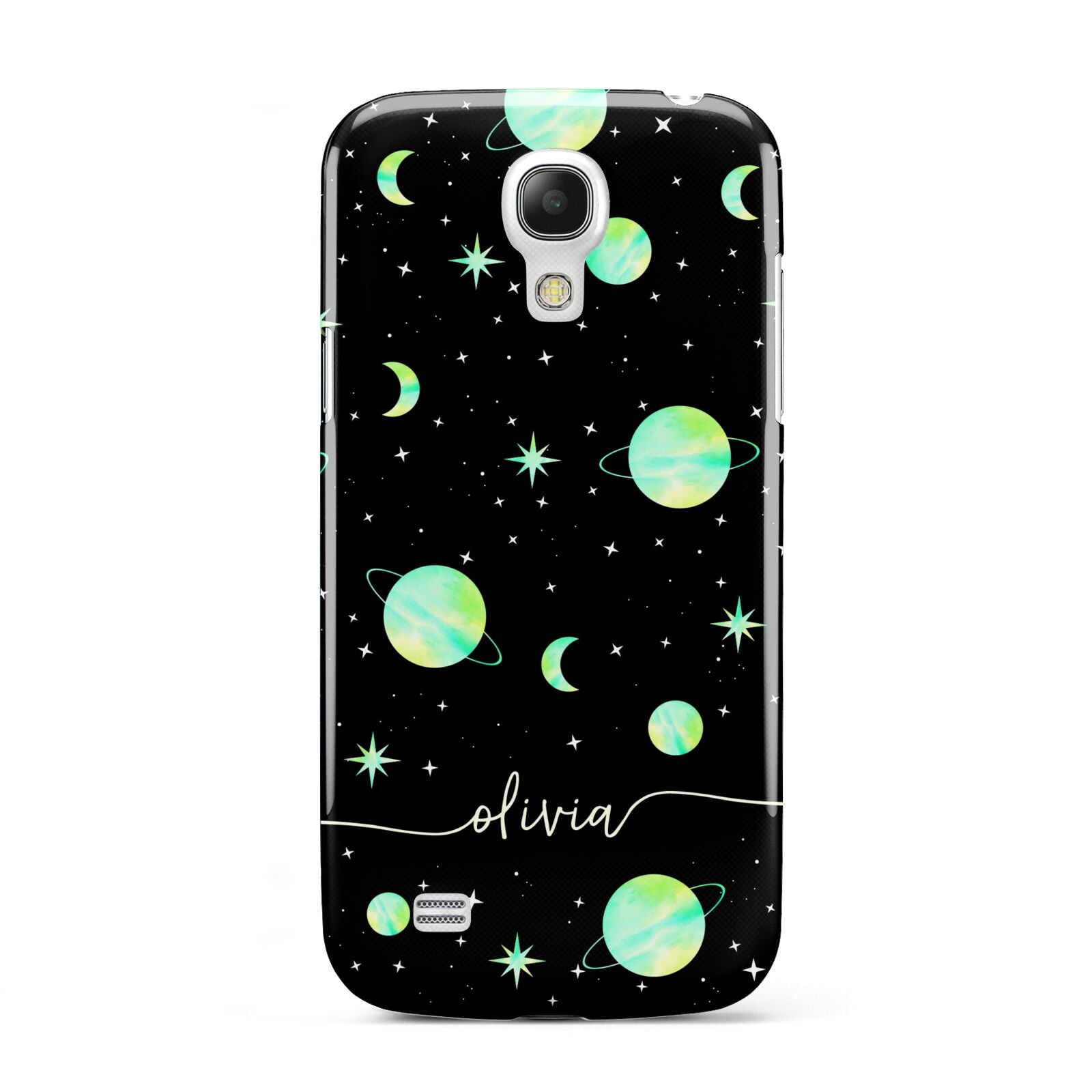 Green Galaxy Personalised Name Samsung Galaxy S4 Mini Case