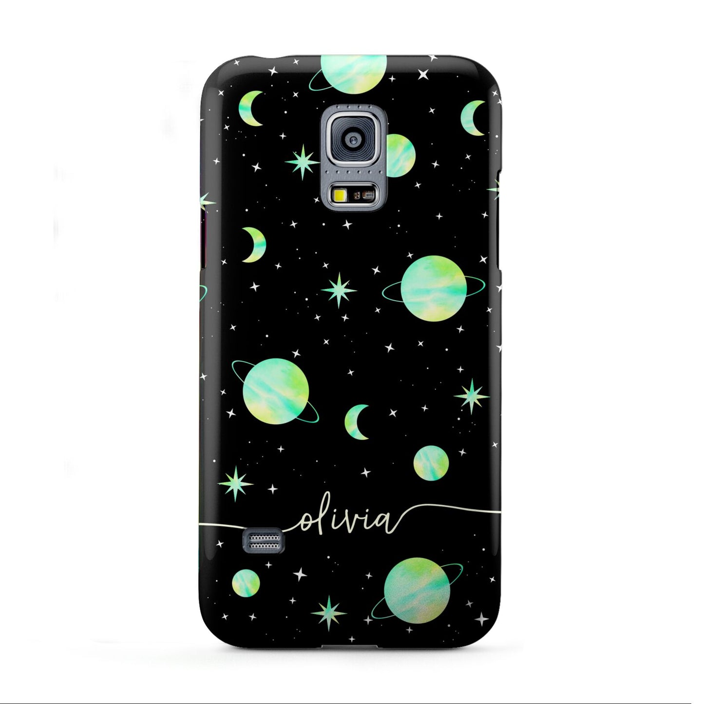 Green Galaxy Personalised Name Samsung Galaxy S5 Mini Case