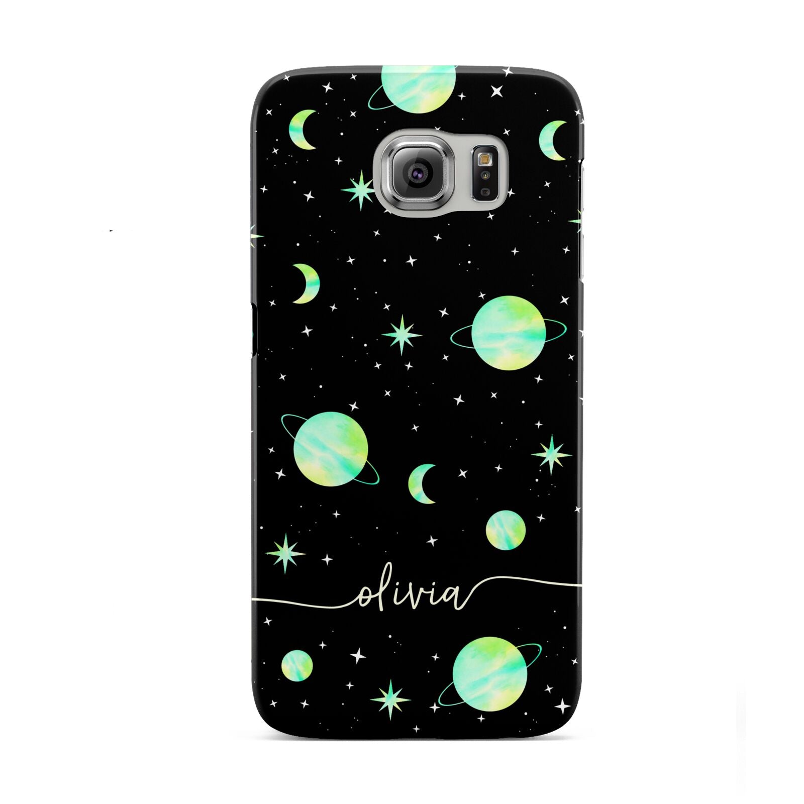 Green Galaxy Personalised Name Samsung Galaxy S6 Case