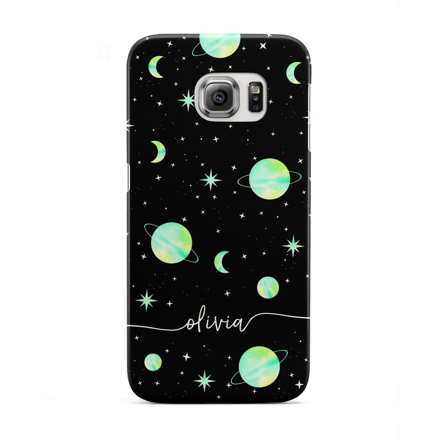 Green Galaxy Personalised Name Samsung Galaxy S6 Edge Case