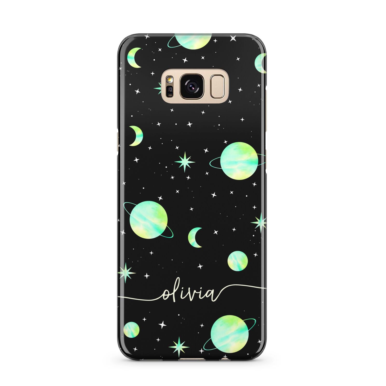 Green Galaxy Personalised Name Samsung Galaxy S8 Plus Case