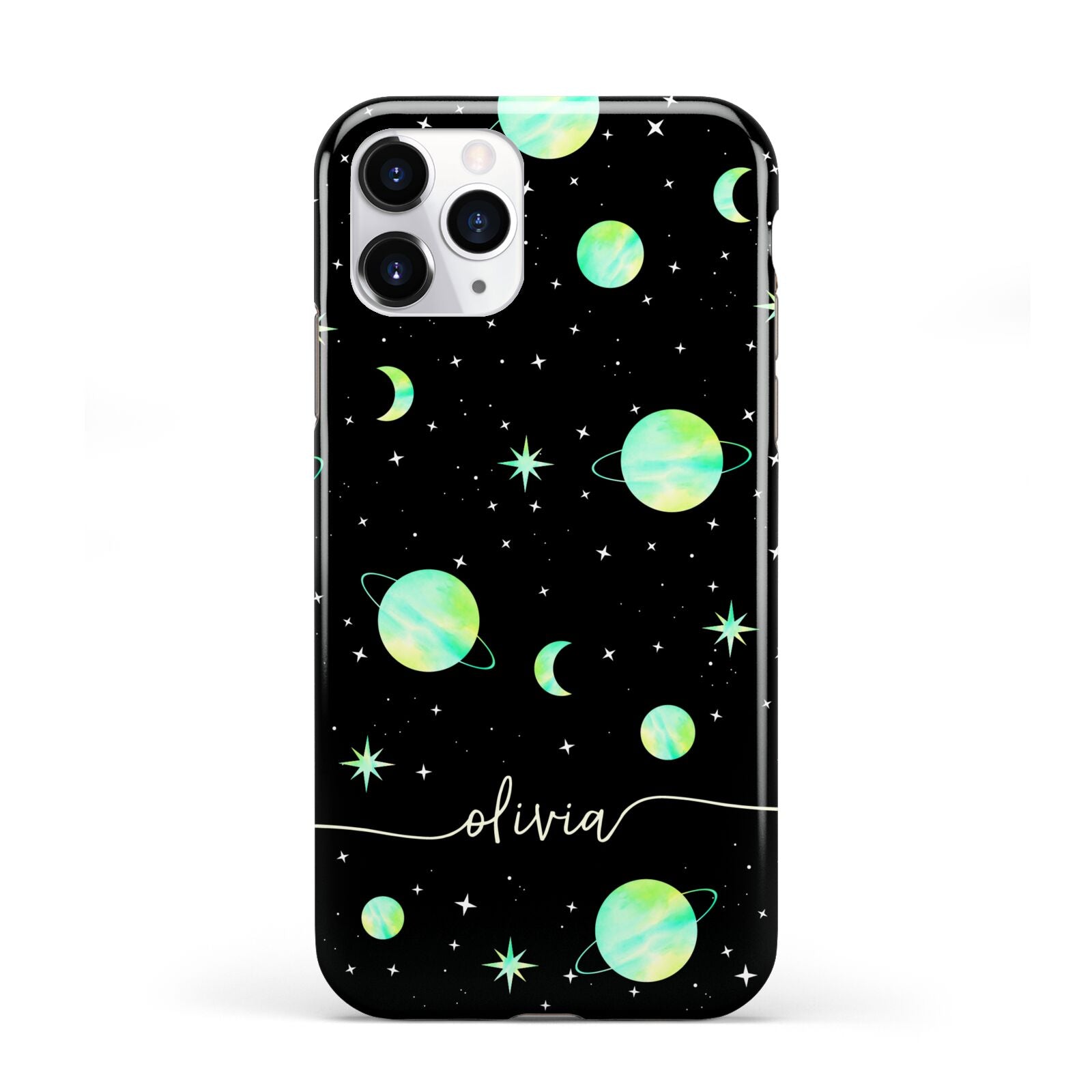 Green Galaxy Personalised Name iPhone 11 Pro 3D Tough Case