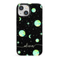 Green Galaxy Personalised Name iPhone 13 Mini Full Wrap 3D Snap Case
