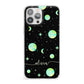 Green Galaxy Personalised Name iPhone 13 Pro Max Clear Bumper Case