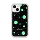 Green Galaxy Personalised Name iPhone 14 Glitter Tough Case Starlight