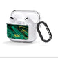Green Gold Marble Personalised Initial AirPods Clear Case 3rd Gen Side Image