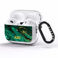 Green Gold Marble Personalised Initial AirPods Pro Clear Case Side Image