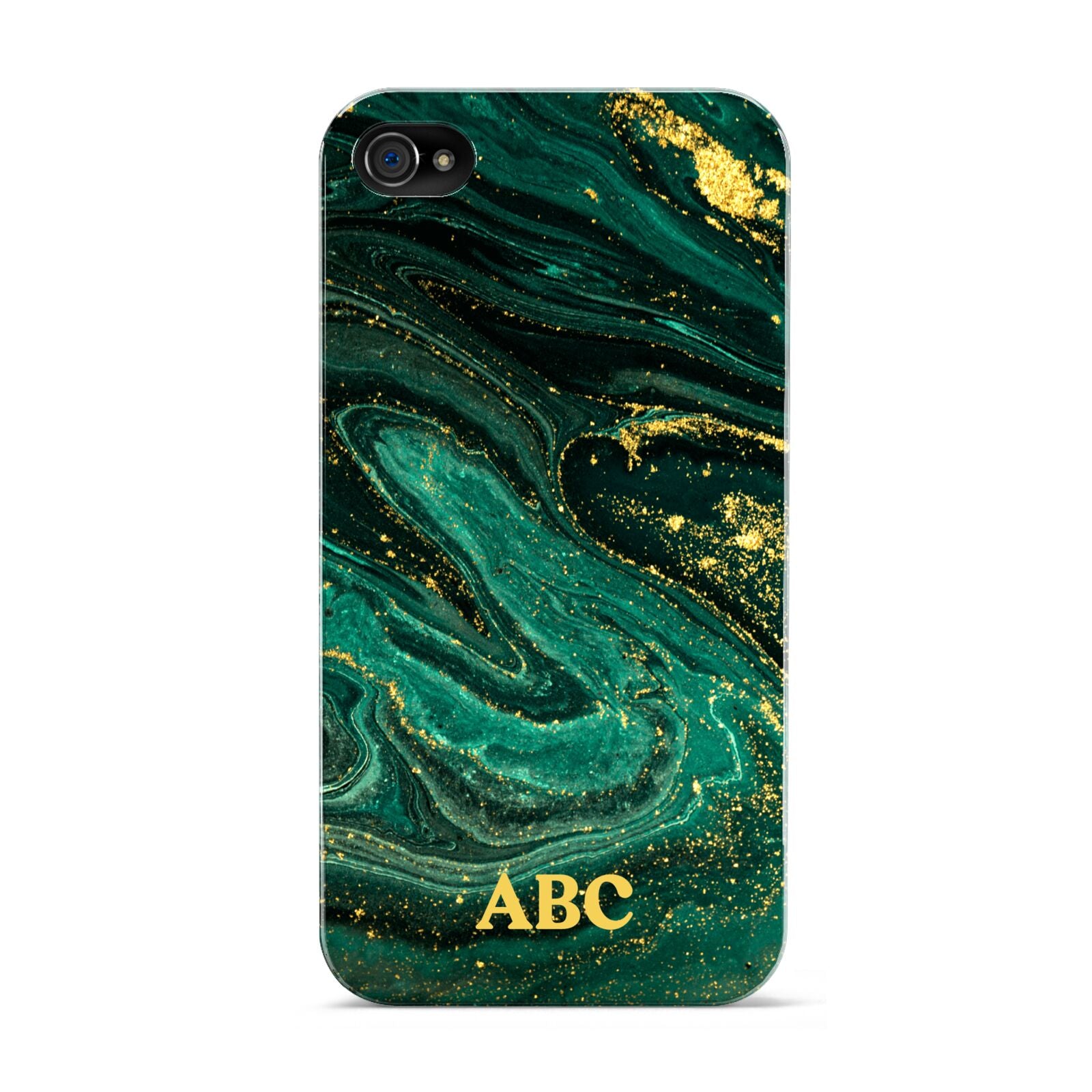 Green Gold Marble Personalised Initial Apple iPhone 4s Case