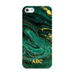 Green Gold Marble Personalised Initial Apple iPhone 5 Case