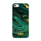 Green Gold Marble Personalised Initial Apple iPhone 5 Case