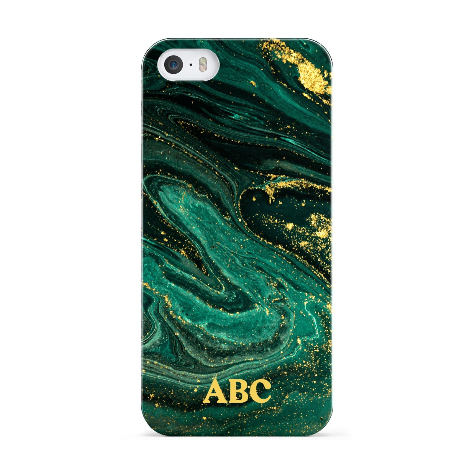 Green Gold Marble Personalised Initial Apple iPhone 5 Case