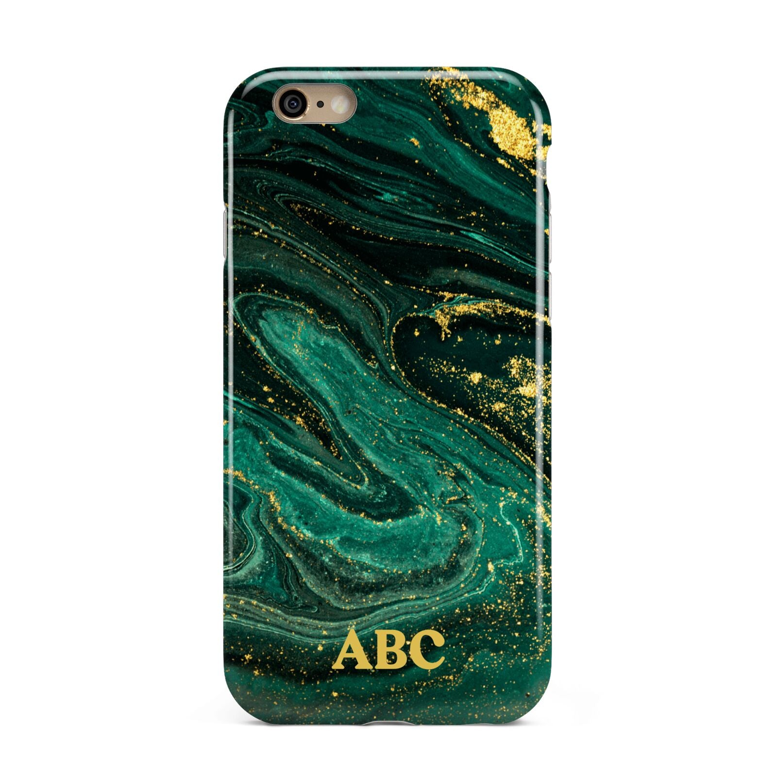 Green Gold Marble Personalised Initial Apple iPhone 6 3D Tough Case