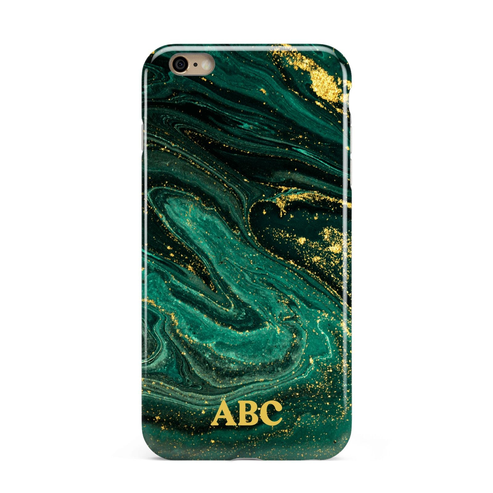 Green Gold Marble Personalised Initial Apple iPhone 6 Plus 3D Tough Case