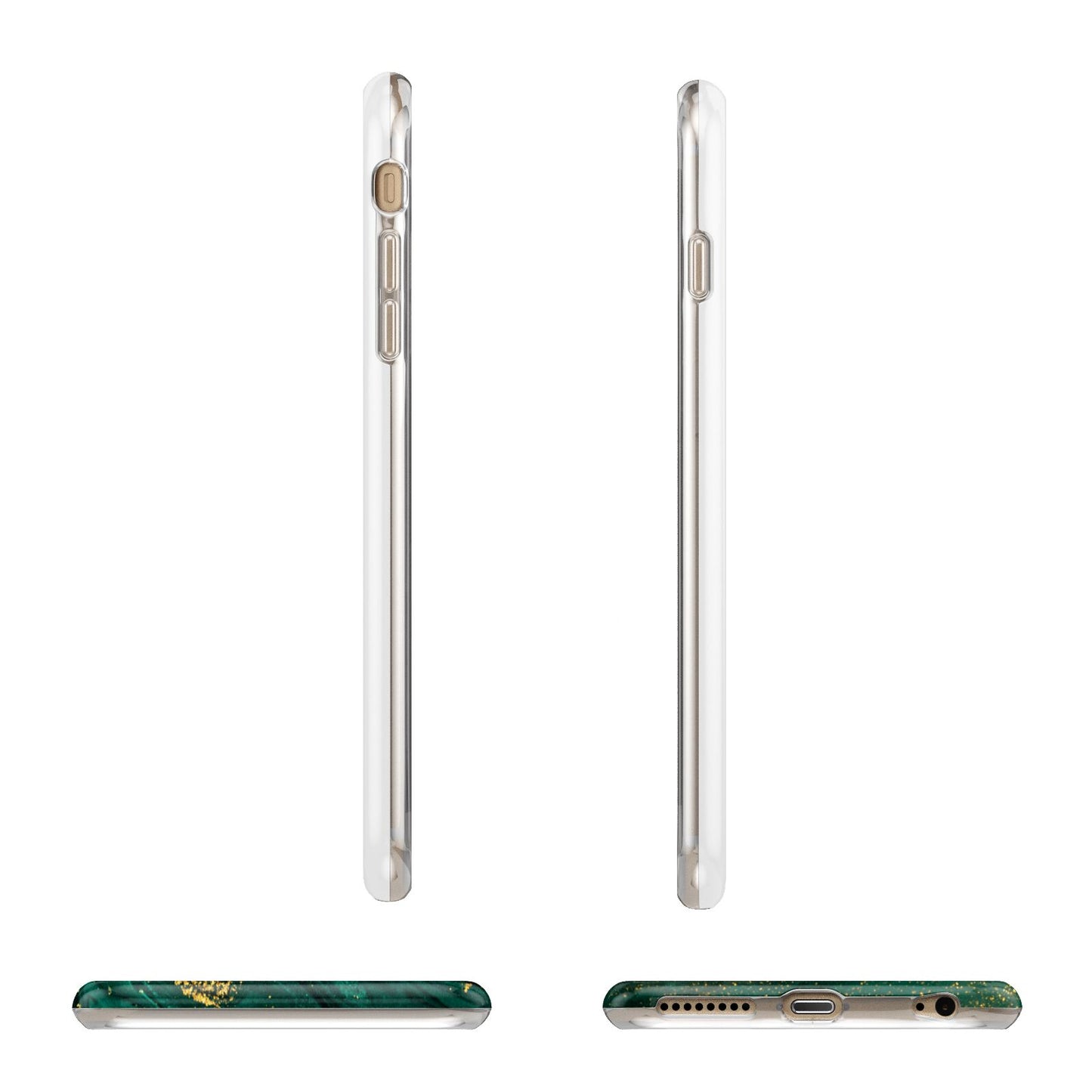 Green Gold Marble Personalised Initial Apple iPhone 6 Plus 3D Wrap Tough Case Alternative Image Angles