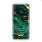 Green Gold Marble Personalised Initial Huawei P40 Lite E Phone Case