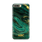 Green Gold Marble Personalised Initial Huawei Y6 2018