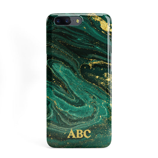 Green Gold Marble Personalised Initial OnePlus Case