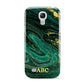 Green Gold Marble Personalised Initial Samsung Galaxy S4 Mini Case