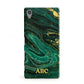 Green Gold Marble Personalised Initial Sony Xperia Case
