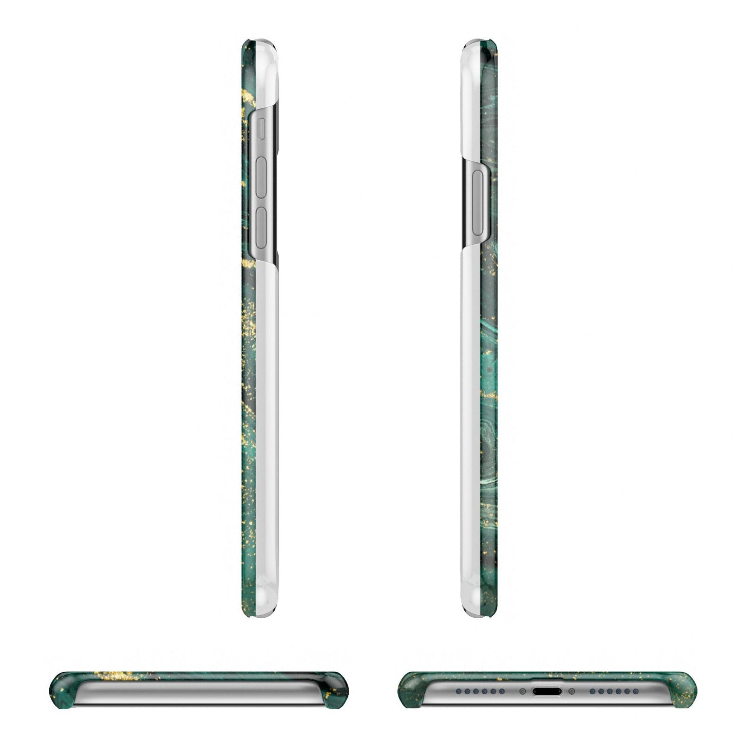 Green Gold Marble Personalised Initial iPhone 11 Pro 3D Snap Case Angle Images