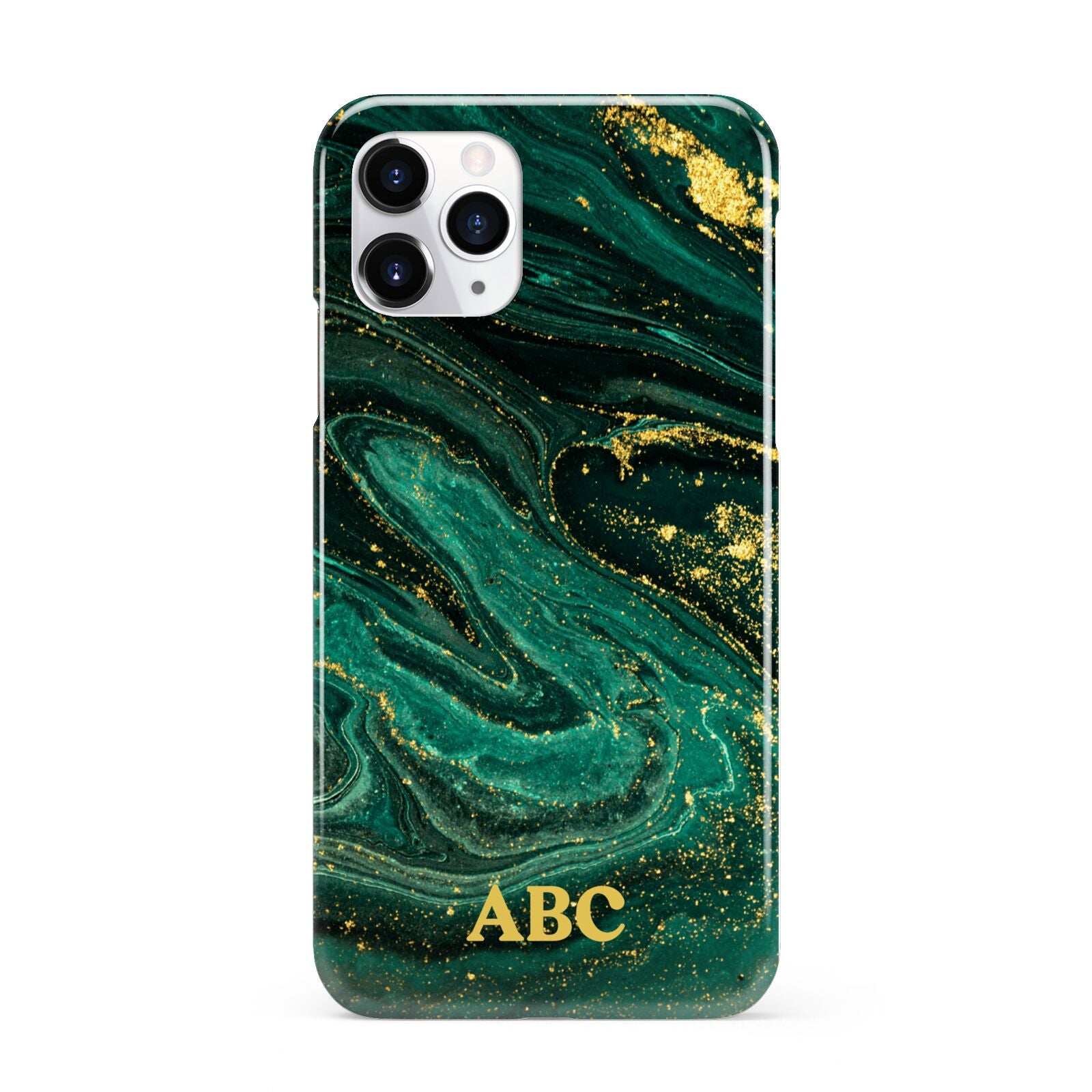 Green Gold Marble Personalised Initial iPhone 11 Pro 3D Snap Case