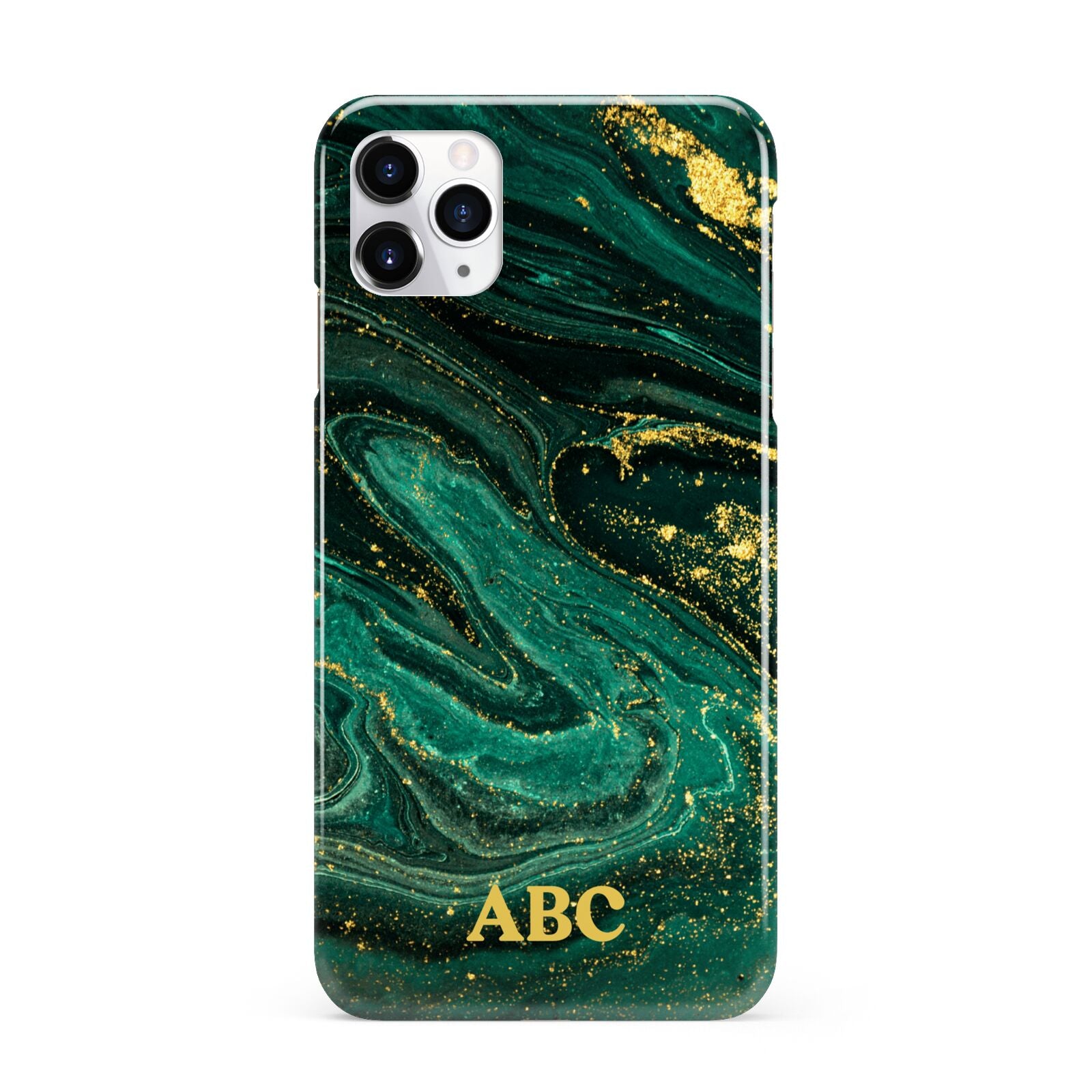 Green Gold Marble Personalised Initial iPhone 11 Pro Max 3D Snap Case