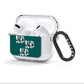 Green Ho Ho Ho Photo Upload Christmas AirPods Clear Case 3rd Gen Side Image