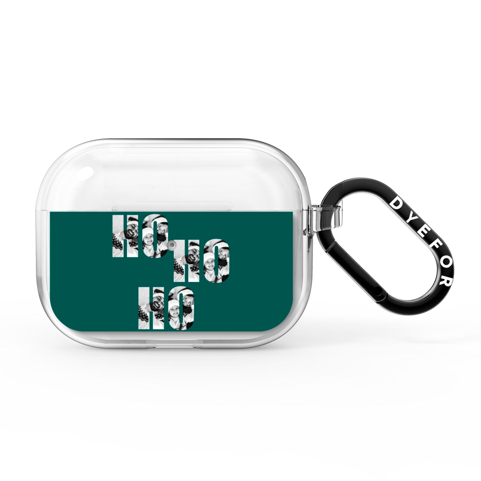 Green Ho Ho Ho Photo Upload Christmas AirPods Pro Clear Case