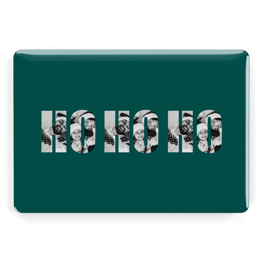 Green Ho Ho Ho Photo Upload Christmas Apple MacBook Case