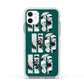 Green Ho Ho Ho Photo Upload Christmas Apple iPhone 11 in White with White Impact Case
