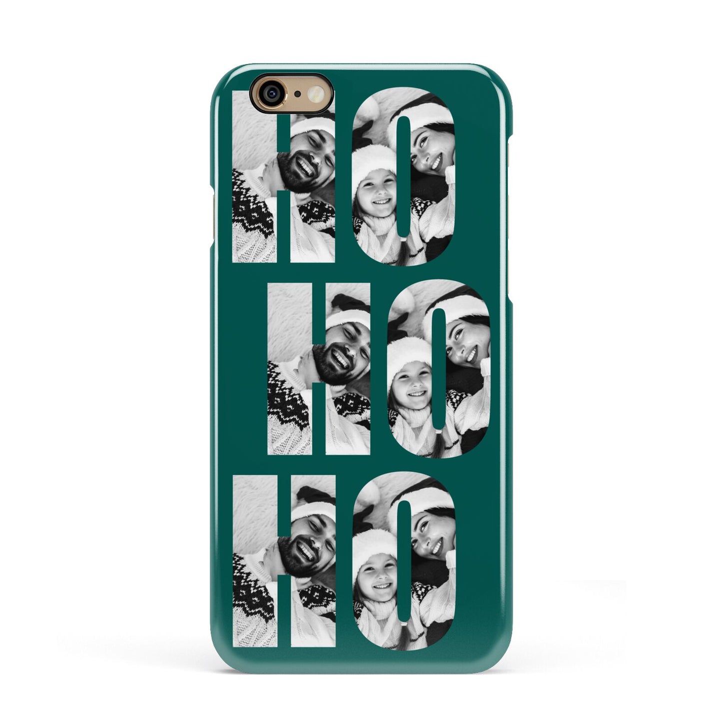 Green Ho Ho Ho Photo Upload Christmas Apple iPhone 6 3D Snap Case